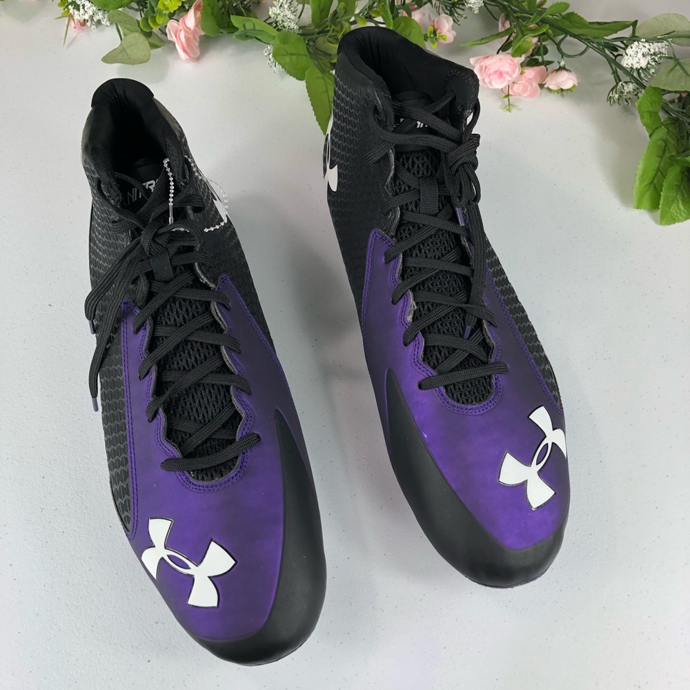 Cleats Under Armour Clutch Fit Purple Size 16 - Picture 2 of 8